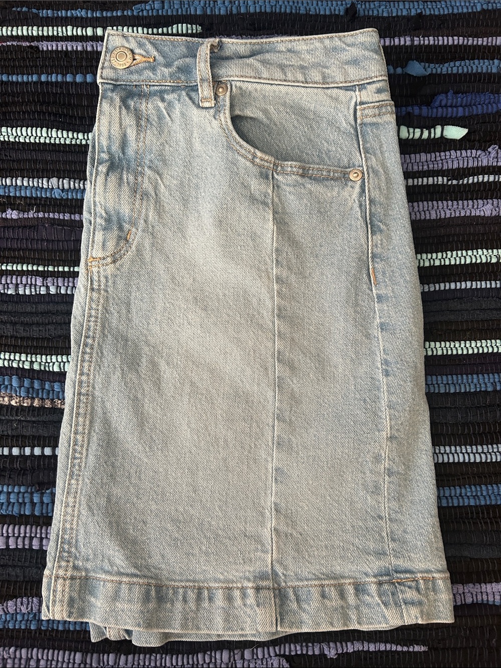 LOFT Light Blue Denim Skirt